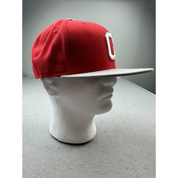 CLEVELAND INDIANS(GUARDIANS) NEW ERA 9/FIFTY HAT/CAP SNAP BACK RED/WHITE STITCH - Picture 4 of 6